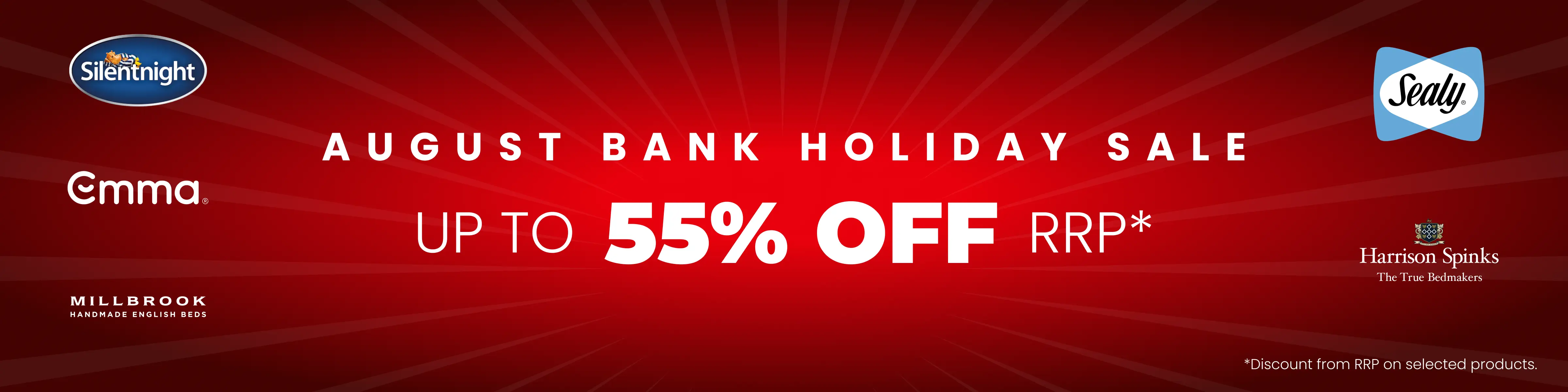 August Bank Holiday Sale - Save up to 55% off RRP on selected products all with Free Next Day Delivery options.