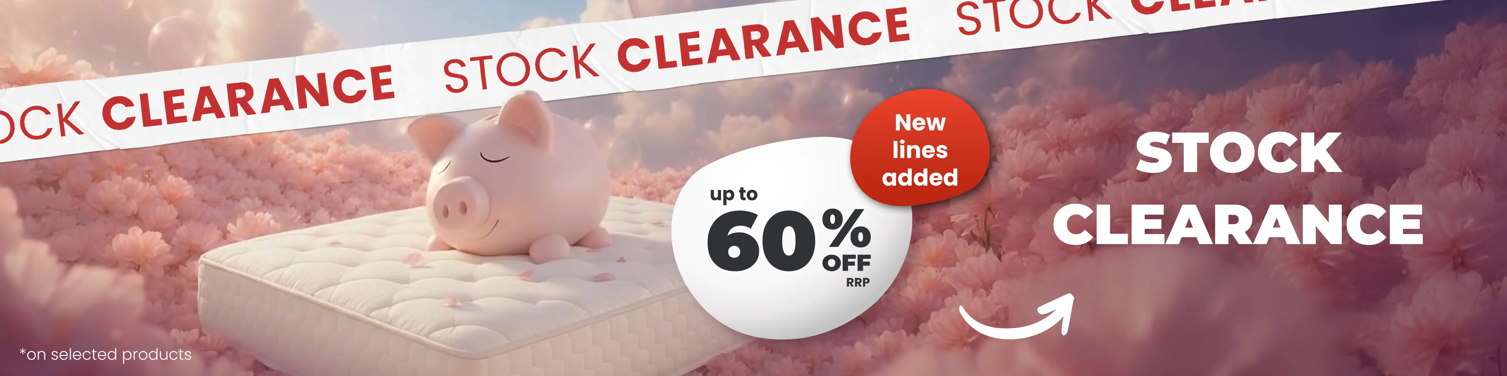 Stock Clearance- Save up to 60% off RRP on selected products all with Free Next Day Delivery options.