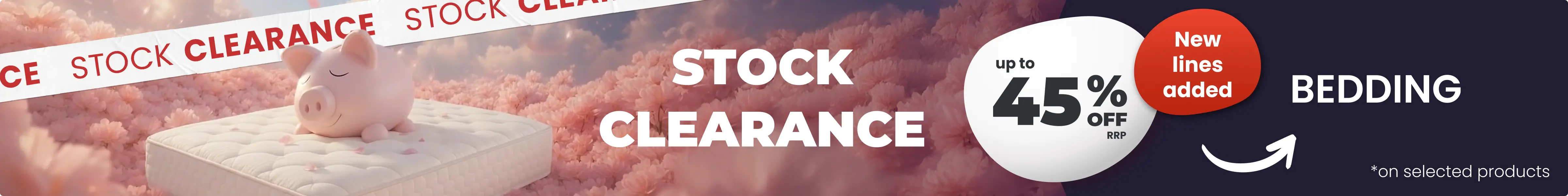 Stock Clearance - Save up to 45% off RRP on selected products all with Free Next Day Delivery options.