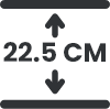 22.5cm deep