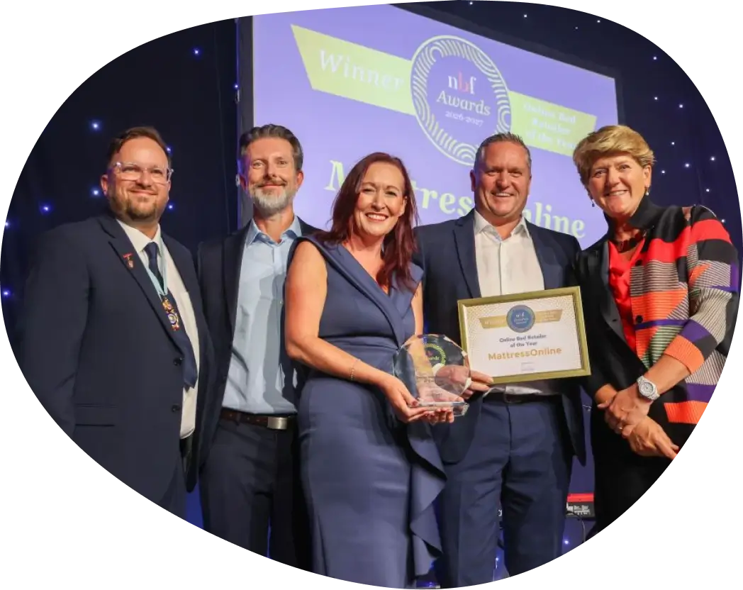 MattressOnline team accepting the award