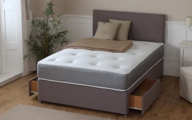 Bodyshape Ease Divan Set Side View Bedding Drawers Open Lifestyle