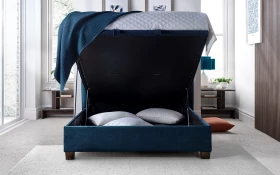 Kaydian Brunton Deep Ocean Blue Lifestyle Front Ottoman