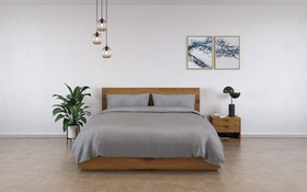 Panda 100 Bamboo Bedding Set Grey Lifestyle