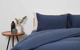 Panda Bamboo And Linen Bedding Set Navy Lifestyle