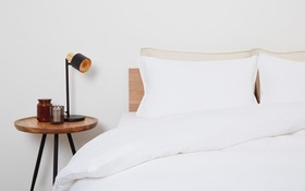 Panda Bamboo And Linen Bedding Set White Lifestyle