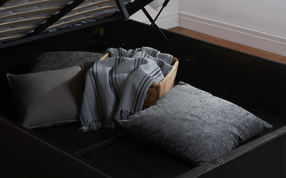 Birlea Berlin Black Bed Ottoman Storage