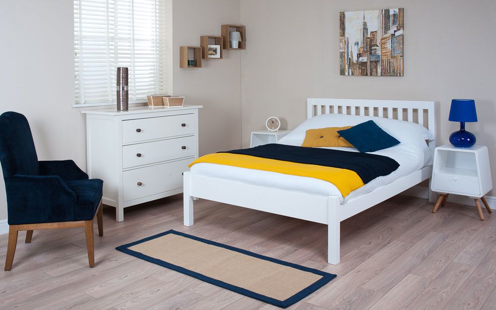 Product photograph of Silentnight Hayes White Wooden Bed Frame Double from Mattress Online