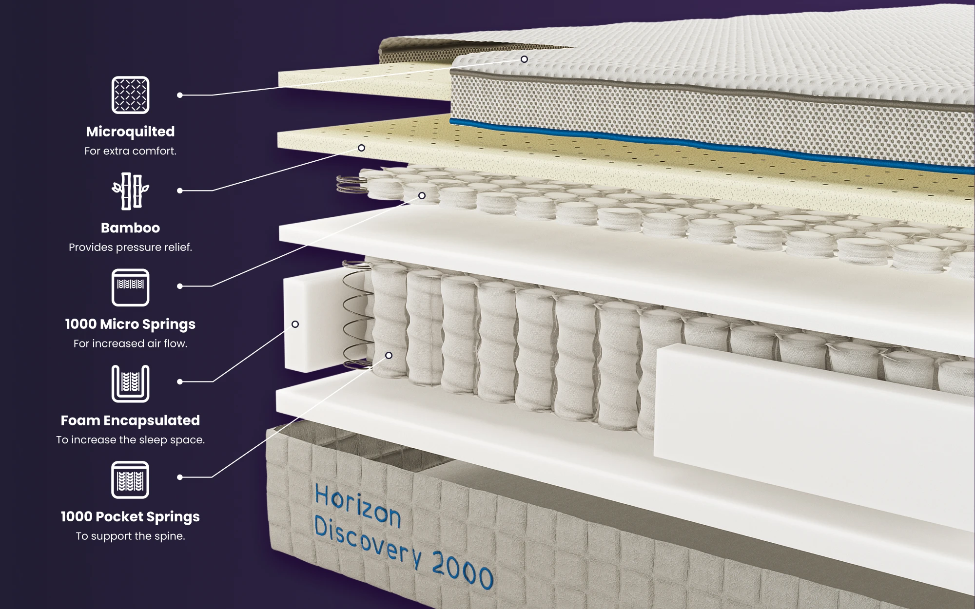 Horizon Discovery 2000 Pocket Memory Mattress Bisection 1000x625px