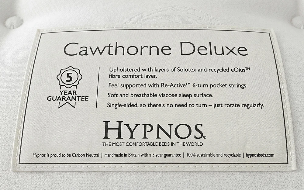 Hypnos Cawthorne Deluxe Label Close Up