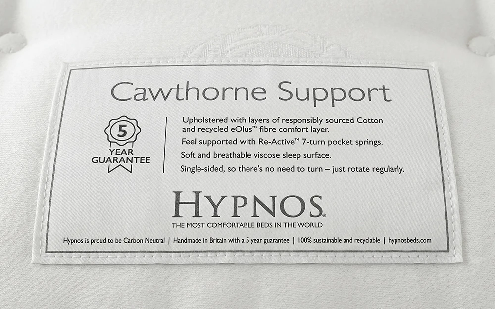 Hypnos Cawthorne Support Label Close Up