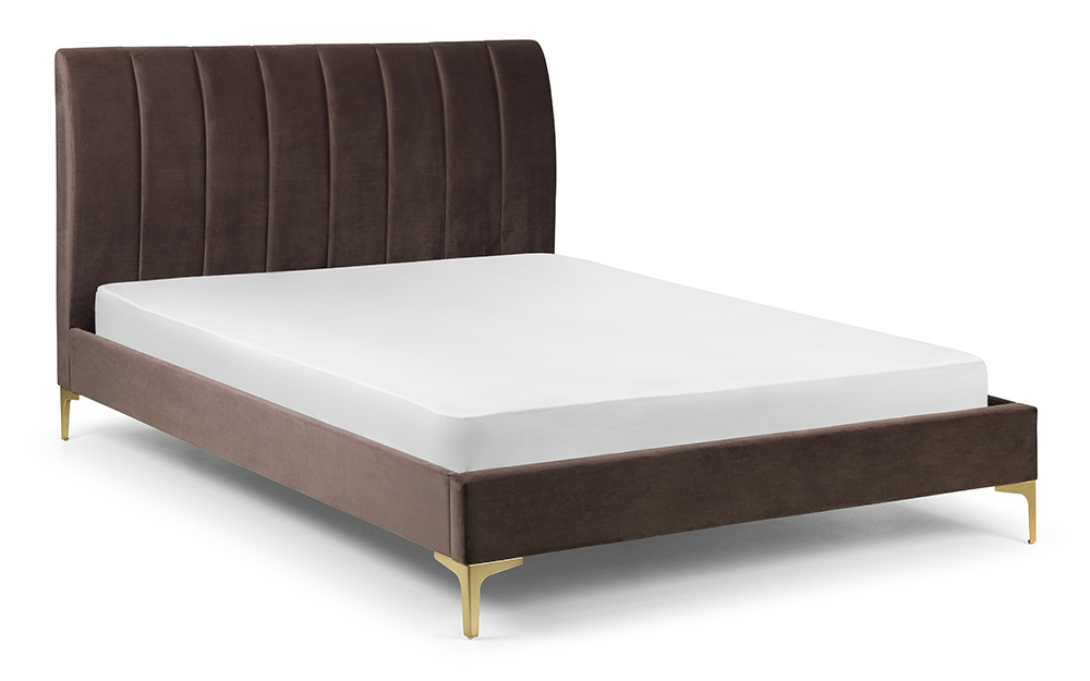 Julian Bowen Deco Brown Velvet Bed Frame Mattress Online