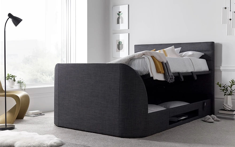 Kaydian Appleby Tv Bed Slate Lifestyle Ottoman