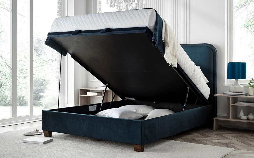 Kaydian Clifton Deep Ocean Blue Lifestyle Ottoman