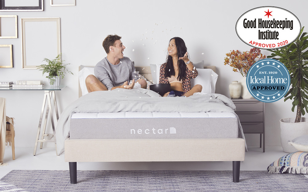 Woman and man enjoying Nectar Memory Foam Mattress