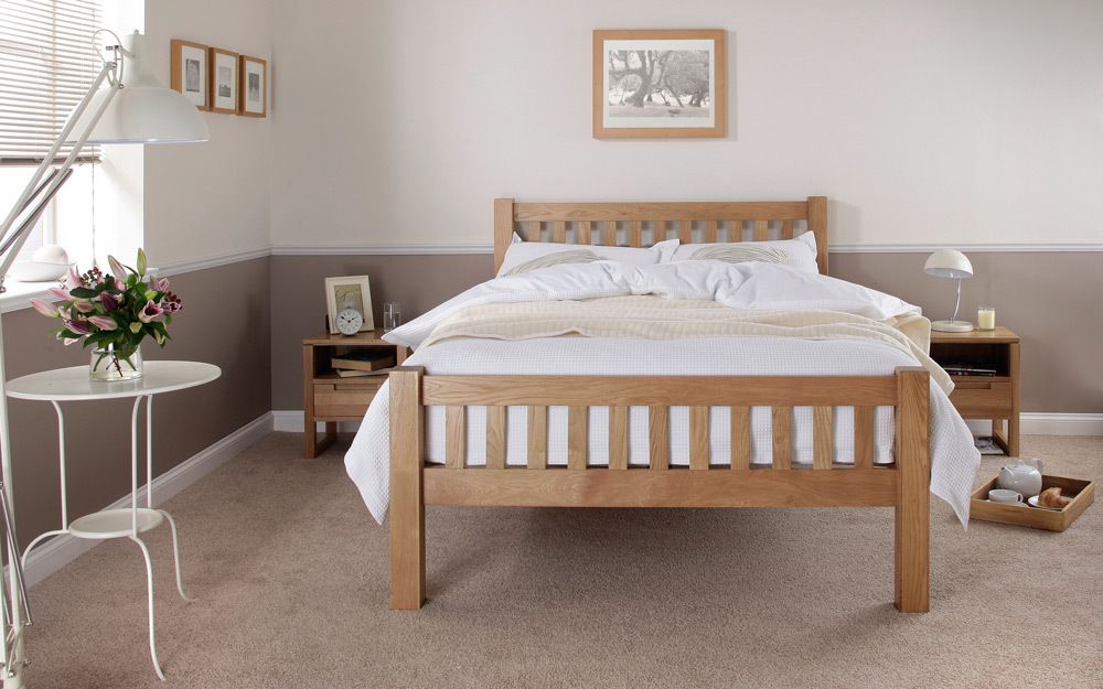 Silentnight Ayton Solid Oak Wooden Bed Frame Mattress Online