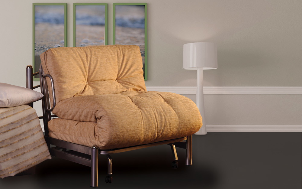 A Sweet Dreams futon bed that easily unfolds to become a single bed