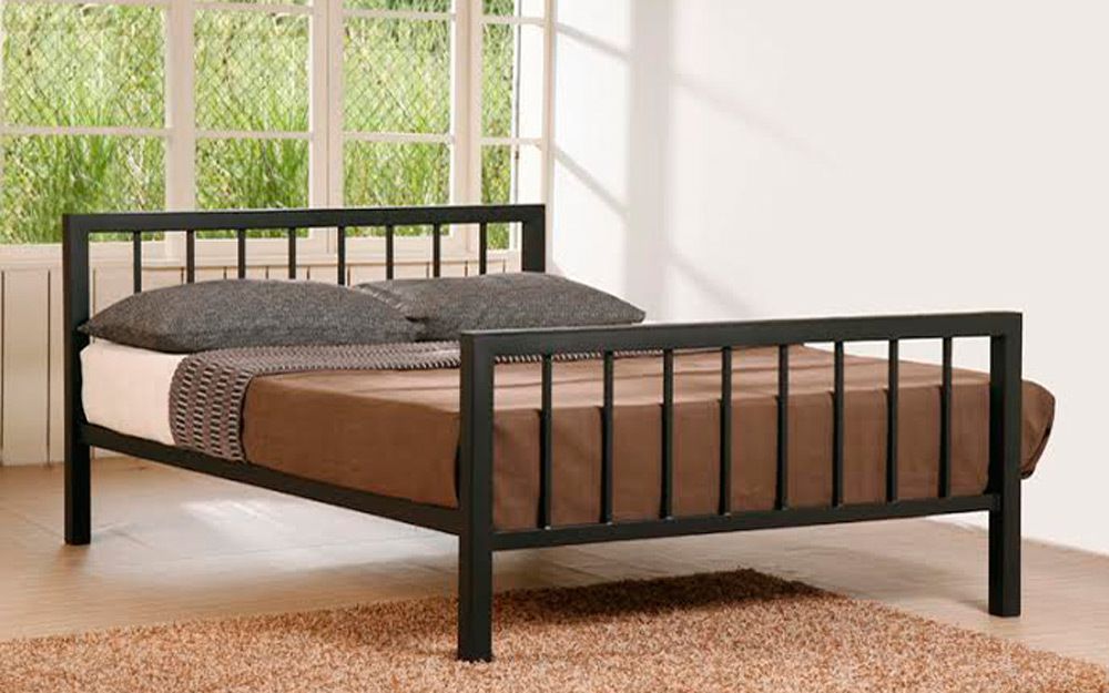 steel cot double with mattress