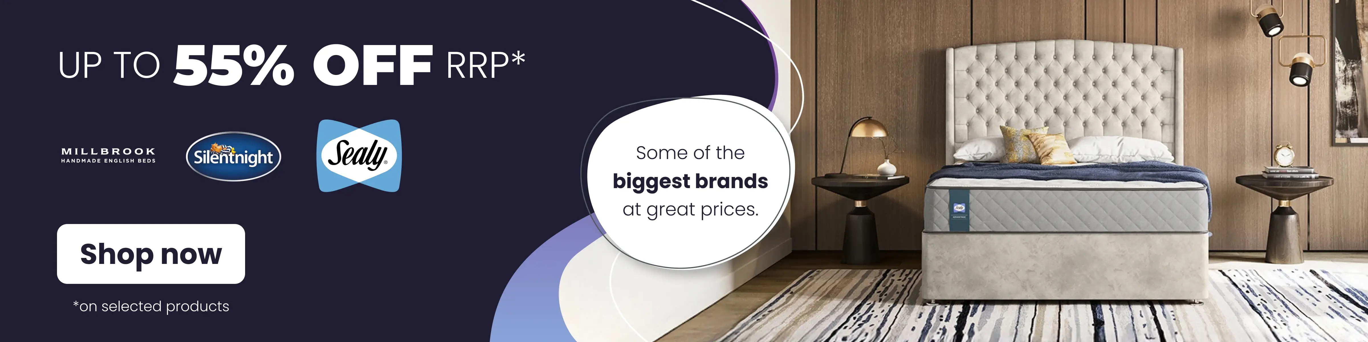 Save up to 55% off RRP* on some of the biggest brands