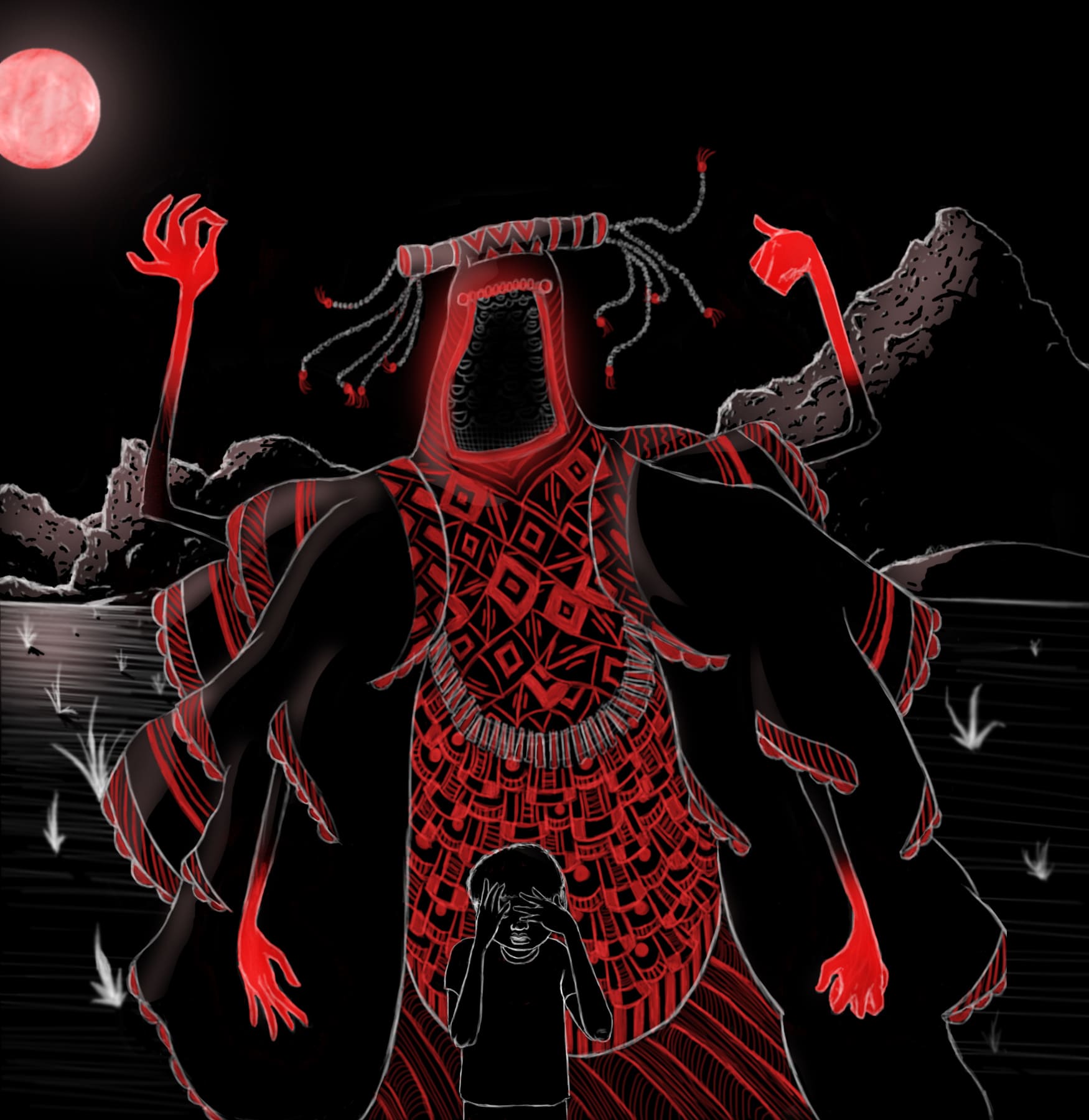 Boju Boju lullaby illustration from Nigeria