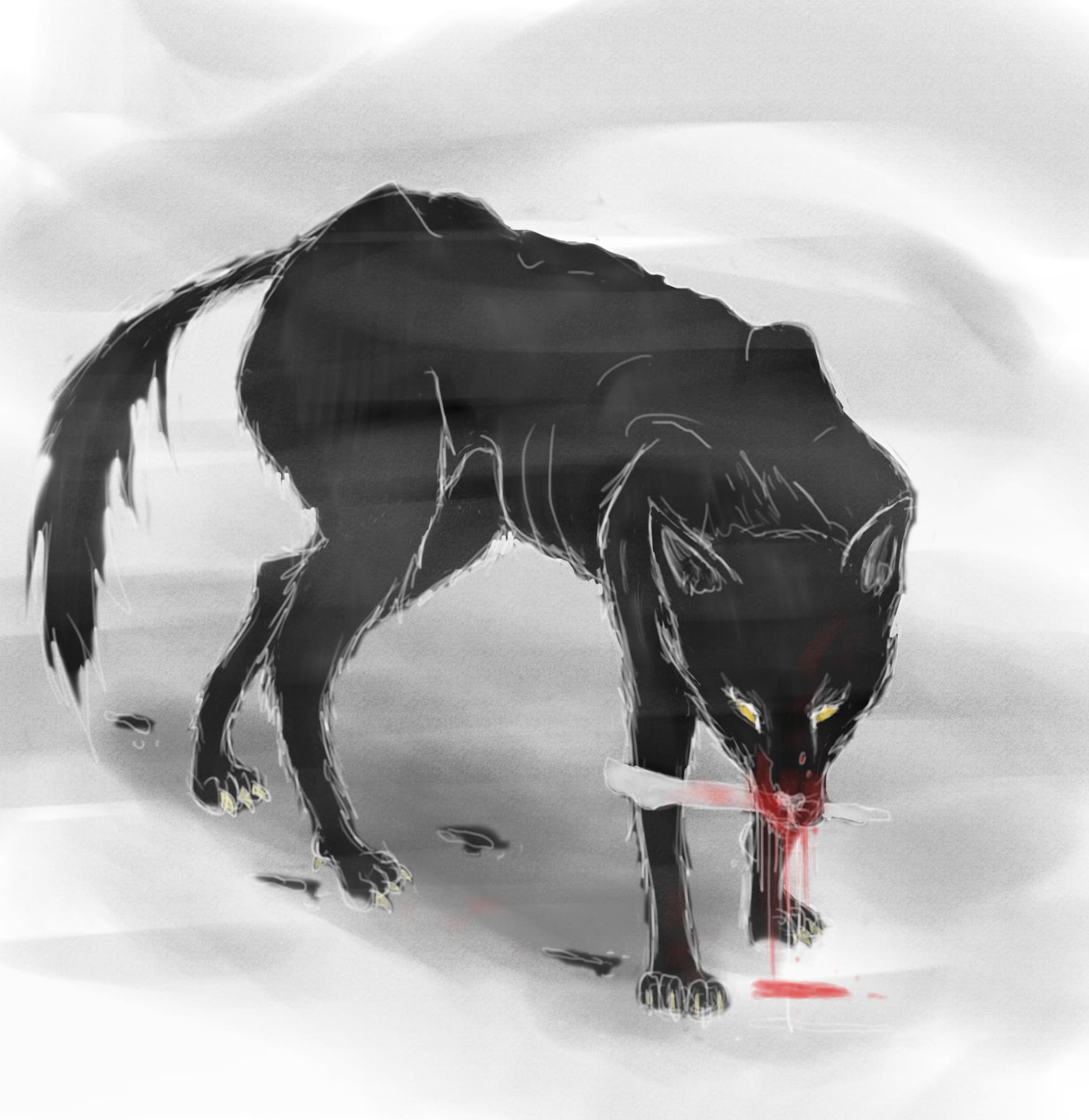 Illustration of Bayu Bayushki Bayu lullaby from Russia.