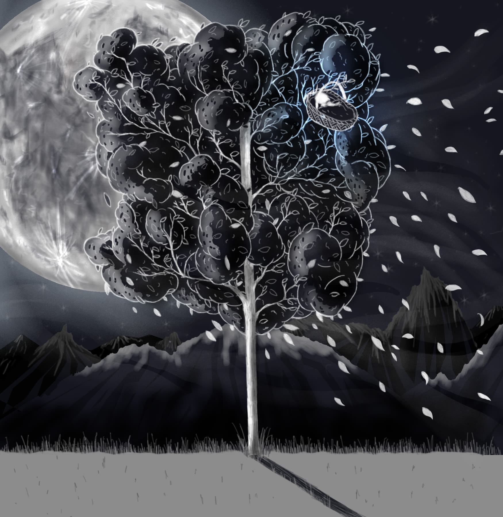 Illustration of Rock-A-Bye Baby lullaby