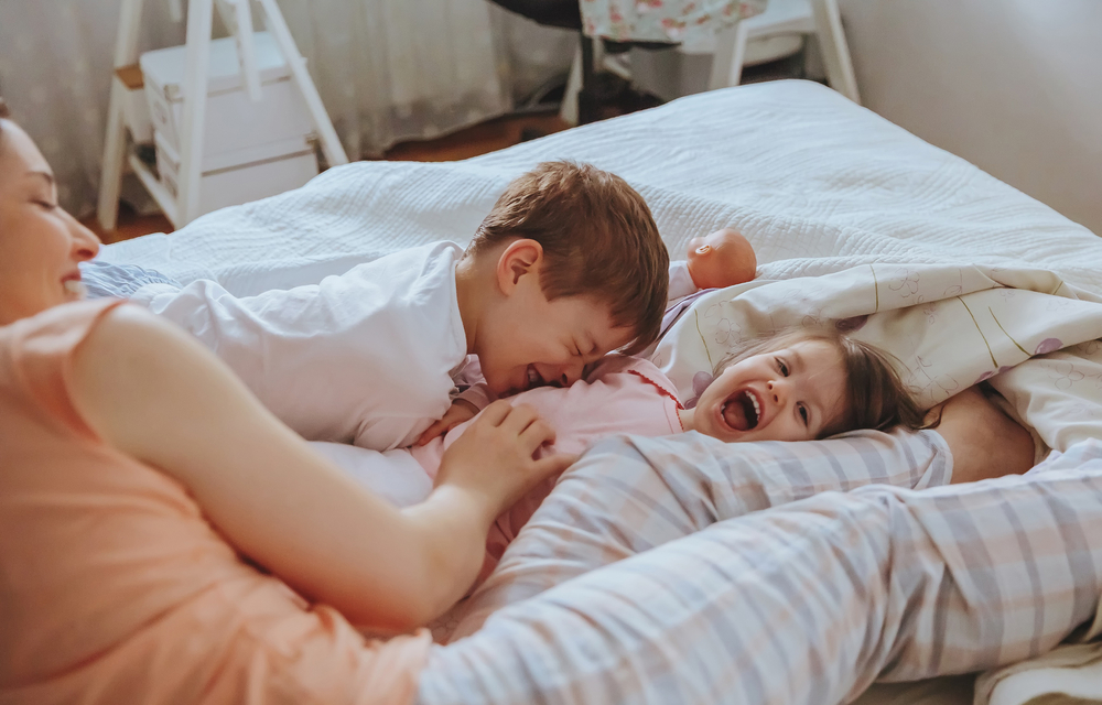 Children on bed