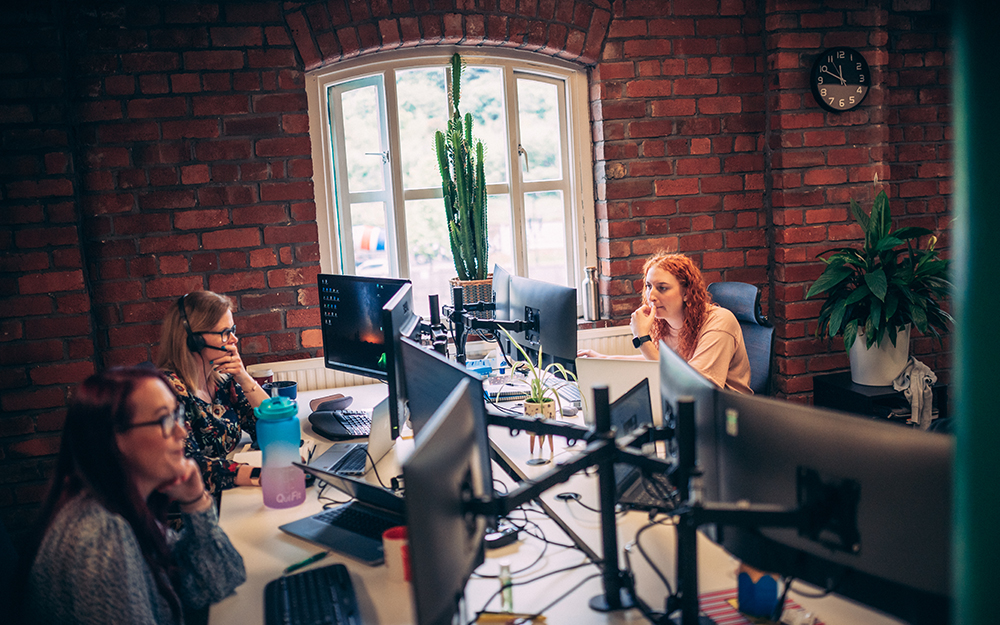 Mattress Online Marketing Team working from their desks